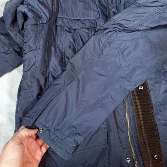 Hickey Freeman Quilted Corduroy Collar Chore Coat Jacket Mens L Preppy Blue - Picture 8 of 14